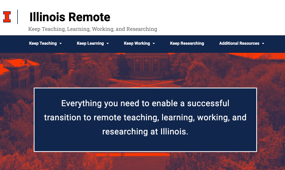A picture of the Illinois Remote homepage.