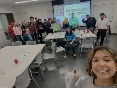 A group picture of the SSO at Sociopoly.